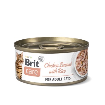 Brit Care Can Food Chicken Breast with Rice 70g (24 Cans)